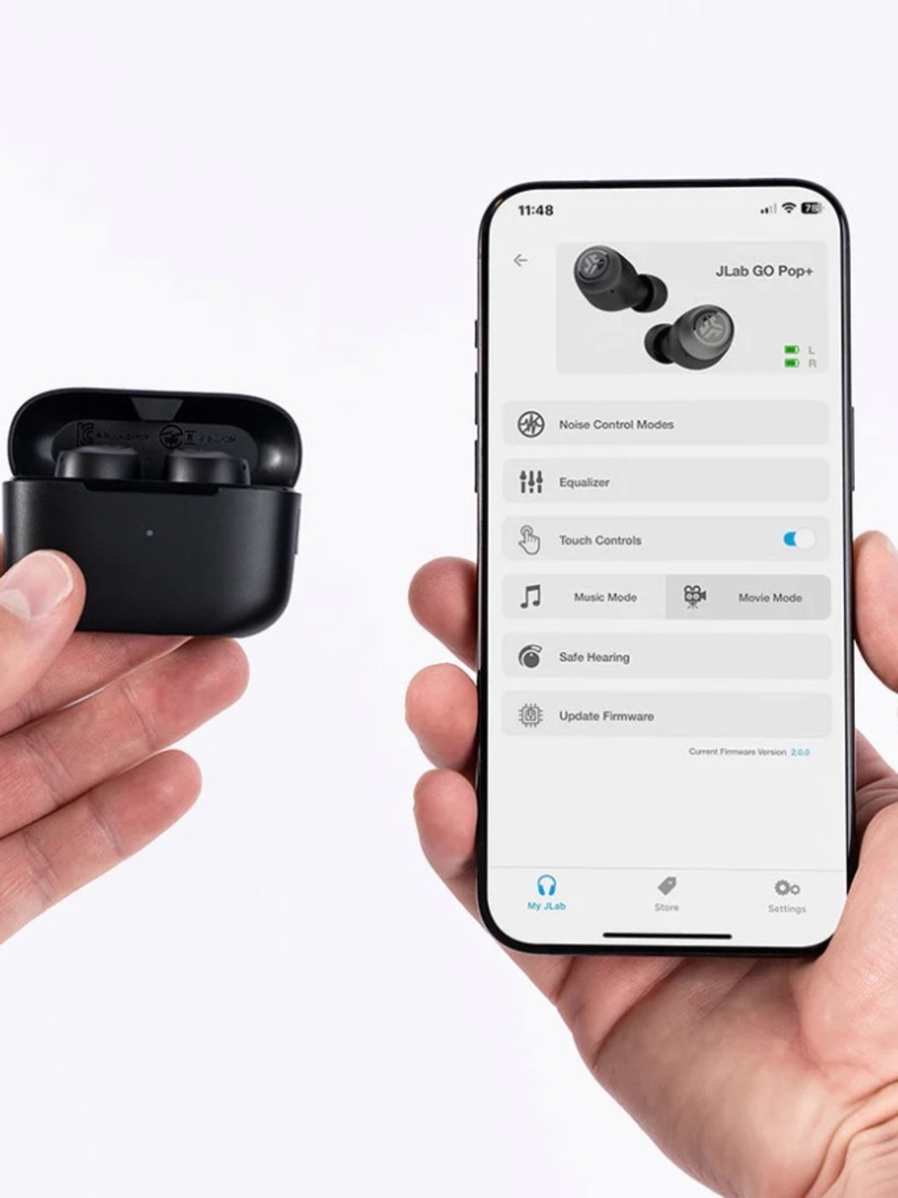 JLab GO POP+ True Wireless Earbuds - Black - Picture 2 of 6